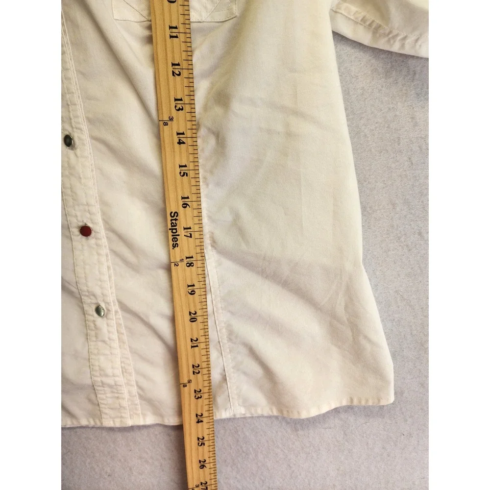 Christopher & Banks White Roll Tab Sleeve Button Up Utility Shirt Top Large
